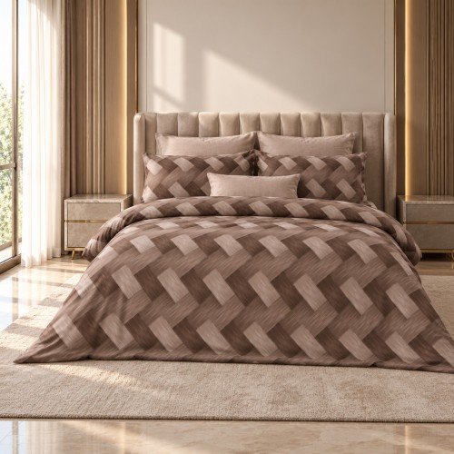 Υπέρδιπλη Σετ Παπλωματοθήκη Geometric 220X240cm 4τμχ DC800-10