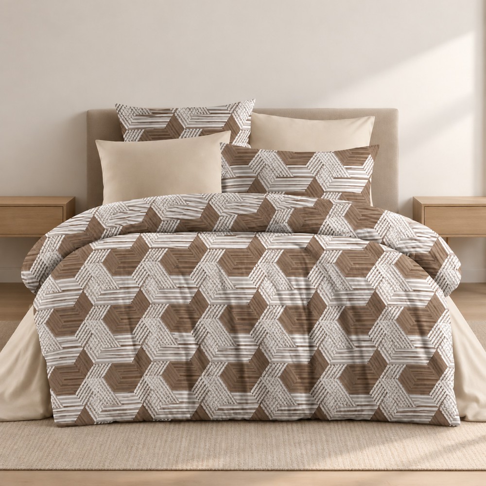 Υπέρδιπλη Σετ Παπλωματοθήκη Geometric 220X240cm 4τμχ DC800