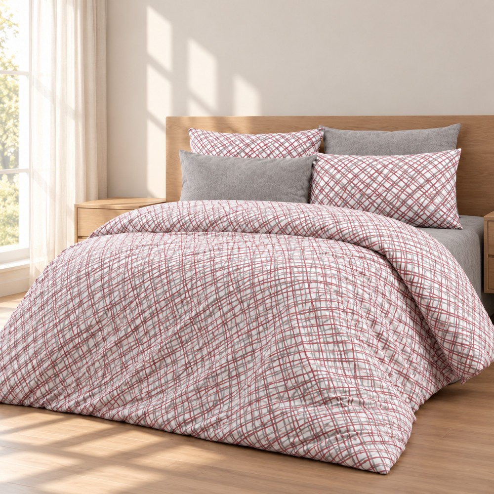 Υπέρδιπλη Σετ Παπλωματοθήκη Geometric 220X240cm 4τμχ DC800-11
