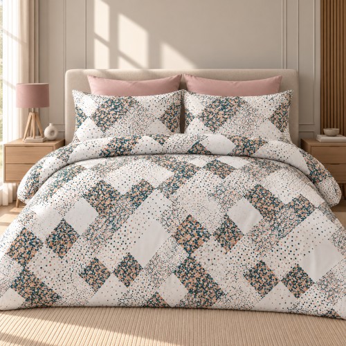 Υπέρδιπλη Σετ Παπλωματοθήκη Geometric 220X240cm 4τμχ DC800-13