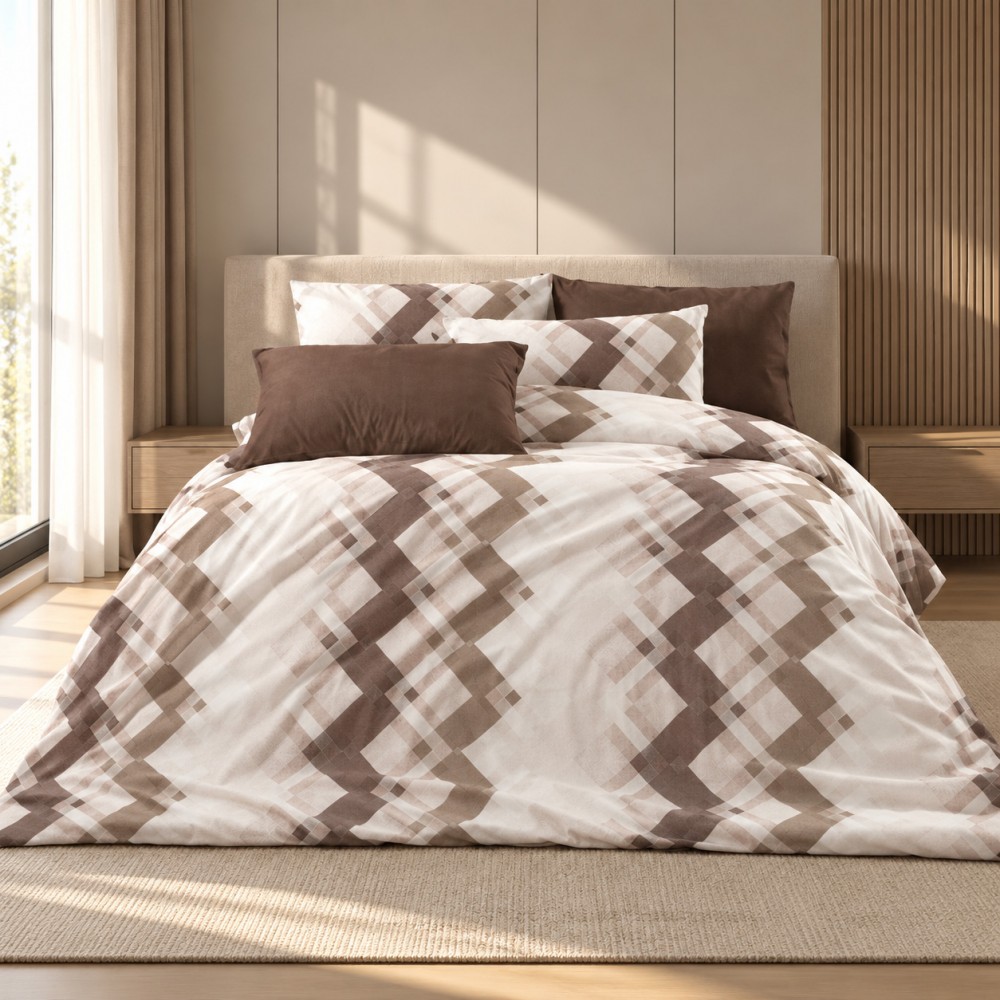 Υπέρδιπλη Σετ Παπλωματοθήκη Geometric 220X240cm 4τμχ DC800-9