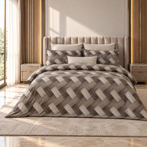Μονή Σετ Παπλωματοθήκη (160x220) Geometric DC200-9-S