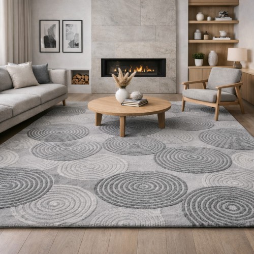 Χαλιά Delux 36725A-GR 160X210cm Γκρι