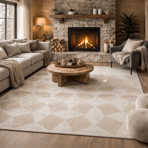 Χαλιά Delux 38924A-DBG 200X270cm Μπεζ