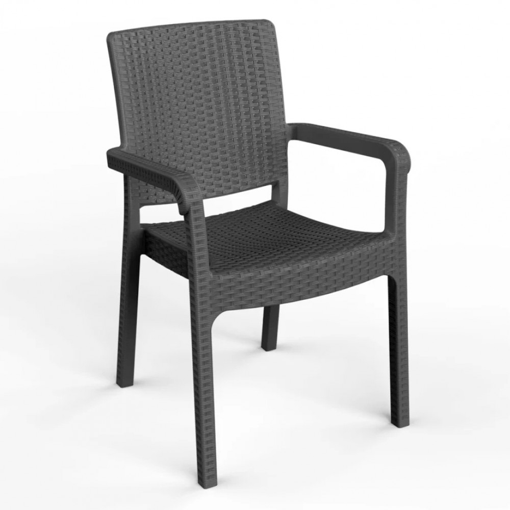 Σετ (3τμχ) Πτυσσόμενο Τραπέζι με Τζάμι Ασφαλείας & 2 Καρέκλες Rio 50x50x70cm GRDRIO-SAMOS-ANT Ανθρακί