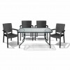 Σετ (5τμχ) Μεταλλική Τραπεζαρία Κήπου και Βεράντας με Τζάμι Ασφαλείας Luma (120x70x70cm) GRDRIO-LUMA-5-ANT Ανθρακί