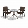 Σετ (3τμχ) Τραπέζι με Τζάμι Ασφαλείας & 2 Καρέκλες Rio 60x60x70cm GRDRIO-PAROS-BR Καφέ