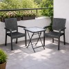 Σετ (3τμχ) Πτυσσόμενο Τραπέζι με Τζάμι Ασφαλείας & 2 Καρέκλες Rio 50x50x70cm GRDRIO-SAMOS-ANT Ανθρακί