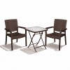 Σετ (3τμχ) Πτυσσόμενο Τραπέζι με Τζάμι Ασφαλείας & 2 Καρέκλες Rio 50x50x70cm GRDRIO-SAMOS-BR Καφέ