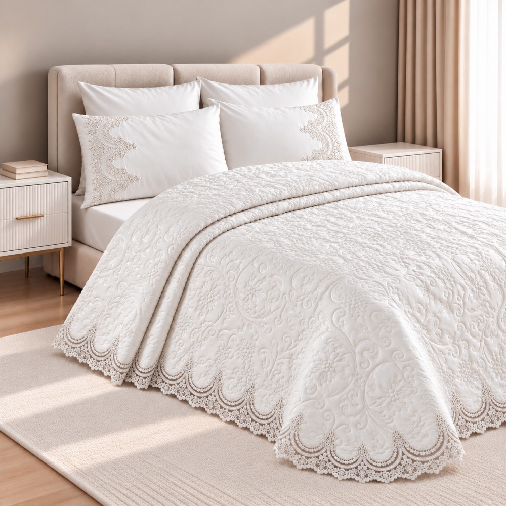 Σετ Κουβέρτα Romantic Ιβουάρ 6τμχ (220x240cm) SET772