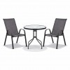 Σετ (3τμχ) Τραπέζι με Σκληρυμένο Γυαλί Ασφαλείας & 2 Καρέκλες Paros 60x60x70cm GRDF11131-PAROS-ANT Ανθρακί
