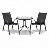 Σετ (3τμχ) Τραπέζι με Σκληρυμένο Γυαλί Ασφαλείας & 2 Καρέκλες με μαύρο κάθισμα και ανθαρακί μέταλλο Paros 60x60x70cm GRDF1131-PAROS-ANTBL Ανθρακί - Μαύρο
