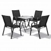 Σετ (5τμχ) Πτυσσόμενο Τραπέζι με Τζάμι Ασφαλείας & 4 Καρέκλες με μαύρο κάθισμα και ανθαρακί μέταλλο Andros 50x50x70cm Ανθρακί-Μαύρο GRD011-ANDROS-5-ANTBL