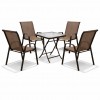 Σετ (5τμχ) Πτυσσόμενο Τραπέζι με Τζάμι Ασφαλείας & 4 Καρέκλες Andros 50x50x70 Καφέ GRD011-ANDROS-5-BR