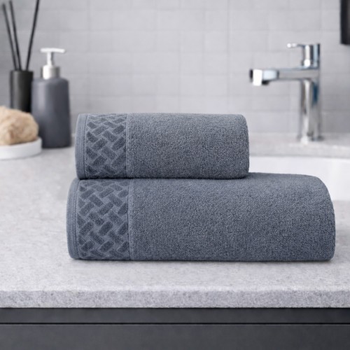 Σετ Πετσέτες Βαμβακερές 2τμχ Lina Γκρι TW29-GR