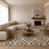 Χαλιά Shaggy Sahara Moroccan με Ρόμβους BSH-209-120-UP Κρεμ Μαύρο 120x170cm
