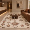 Χαλιά Shaggy Moroccan Bonifay R362-MLT-120-UP Κρέμ - Πολύχρωμο 120x170cm