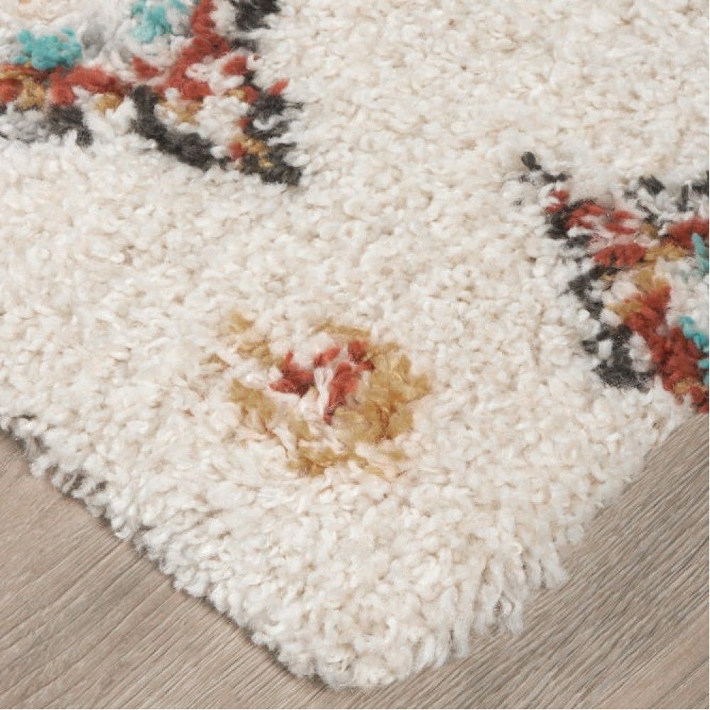 Χαλιά Shaggy Moroccan Bonifay R362-MLT-120-UP Κρέμ - Πολύχρωμο 120x170cm