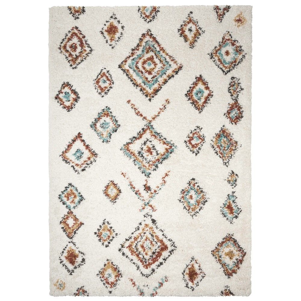 Χαλιά Shaggy Moroccan Bonifay R362-MLT-120-UP Κρέμ - Πολύχρωμο 120x170cm
