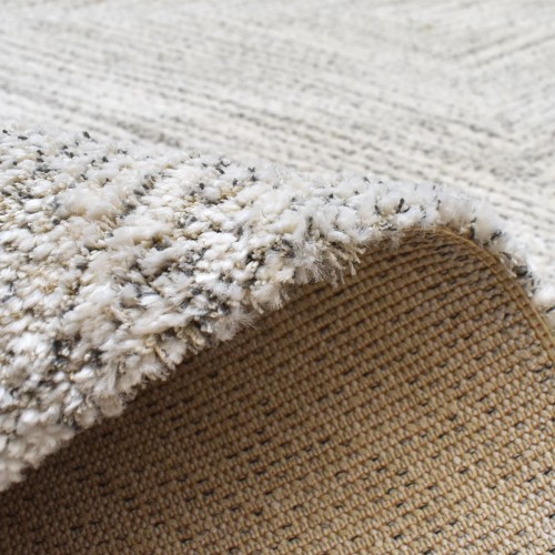 Χαλιά Shaggy Geometric SM-102-160-VR30-VX Κρεμ - Γκρι 160x210cm