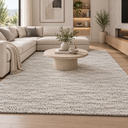 Χαλιά Shaggy Geometric SM-105-200-VR100-300 Κρεμ - Γκρι 200x250cm