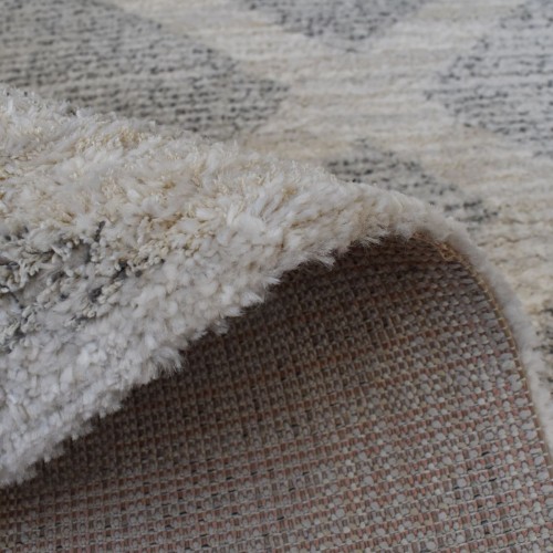 Χαλιά Shaggy Geometric SM-109-240-VR800 Κρεμ - Γκρι 240x300cm