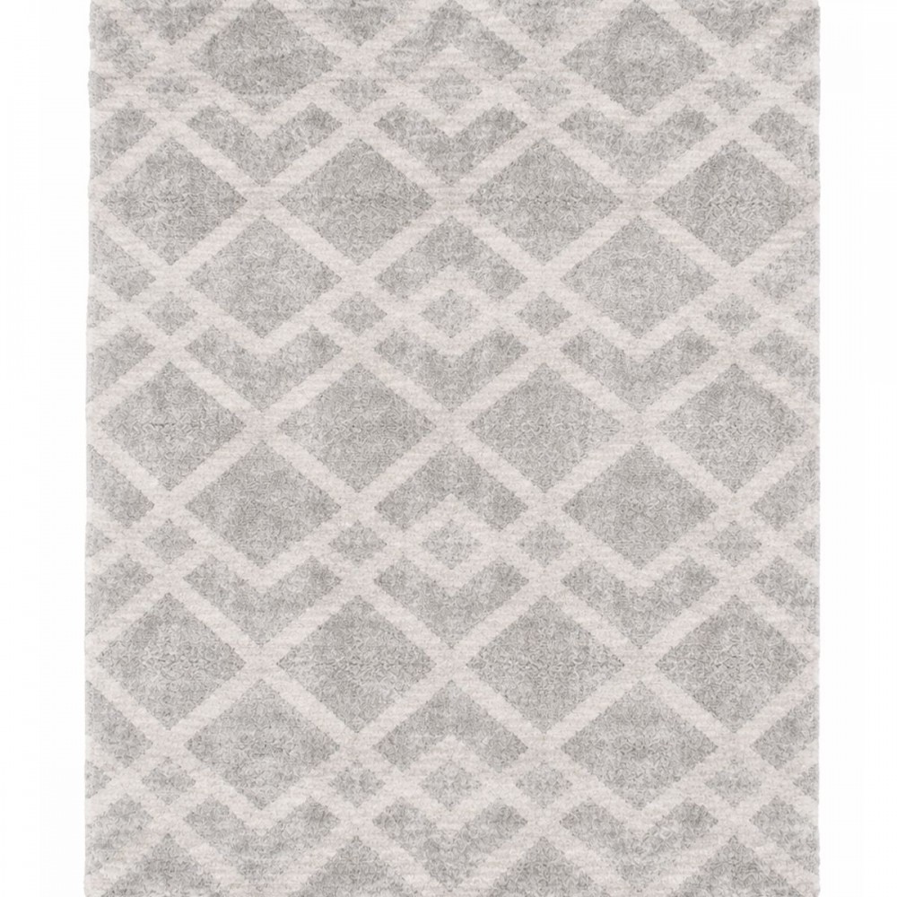 Χαλιά Shaggy Geometric SM-109-240-VR800 Κρεμ - Γκρι 240x300cm