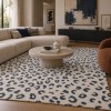 Χαλιά Shaggy Animal Print SM-126-240-VR900 Κρεμ - Μπλε 240x300cm