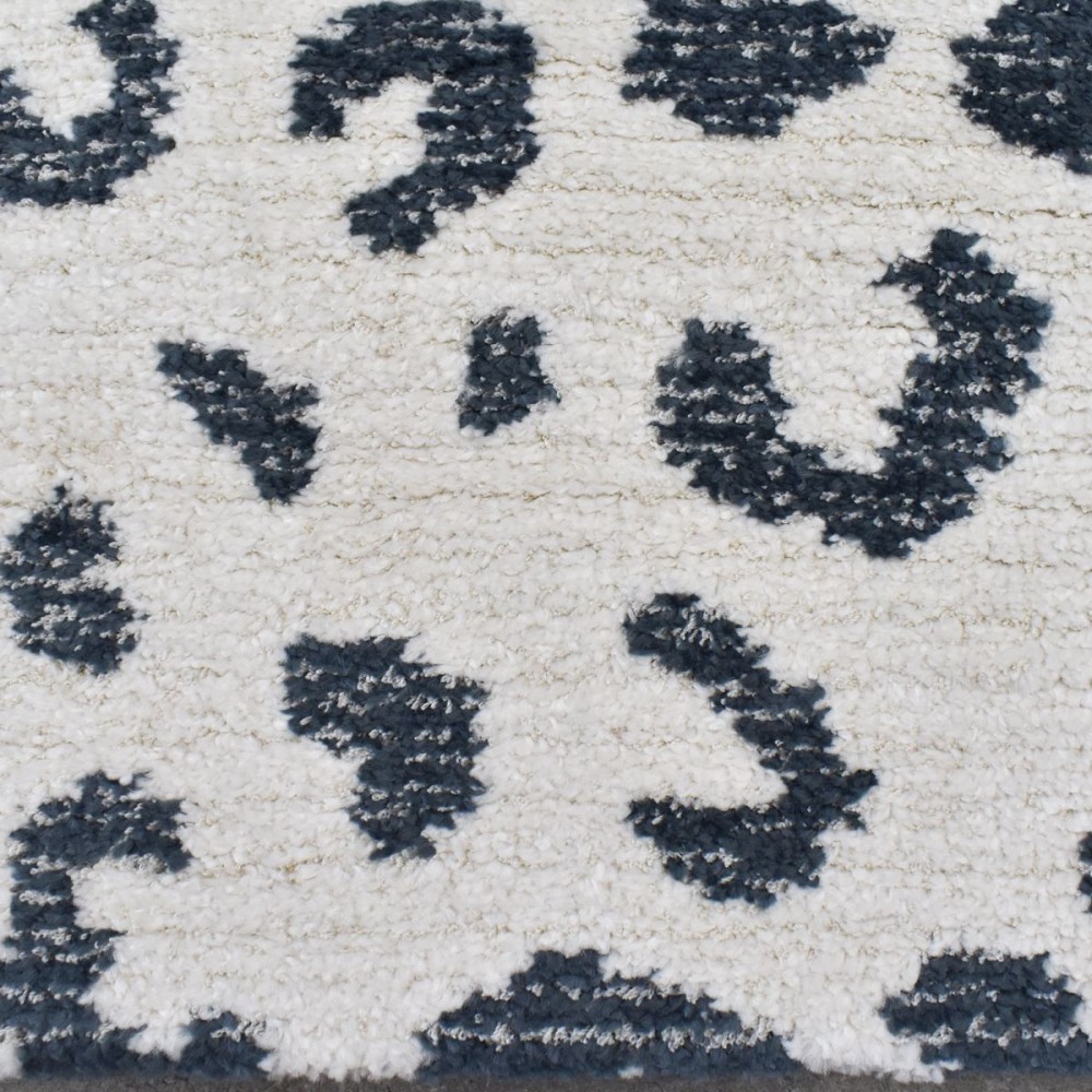 Χαλιά Shaggy Animal Print SM-126-240-VR900 Κρεμ - Μπλε 240x300cm