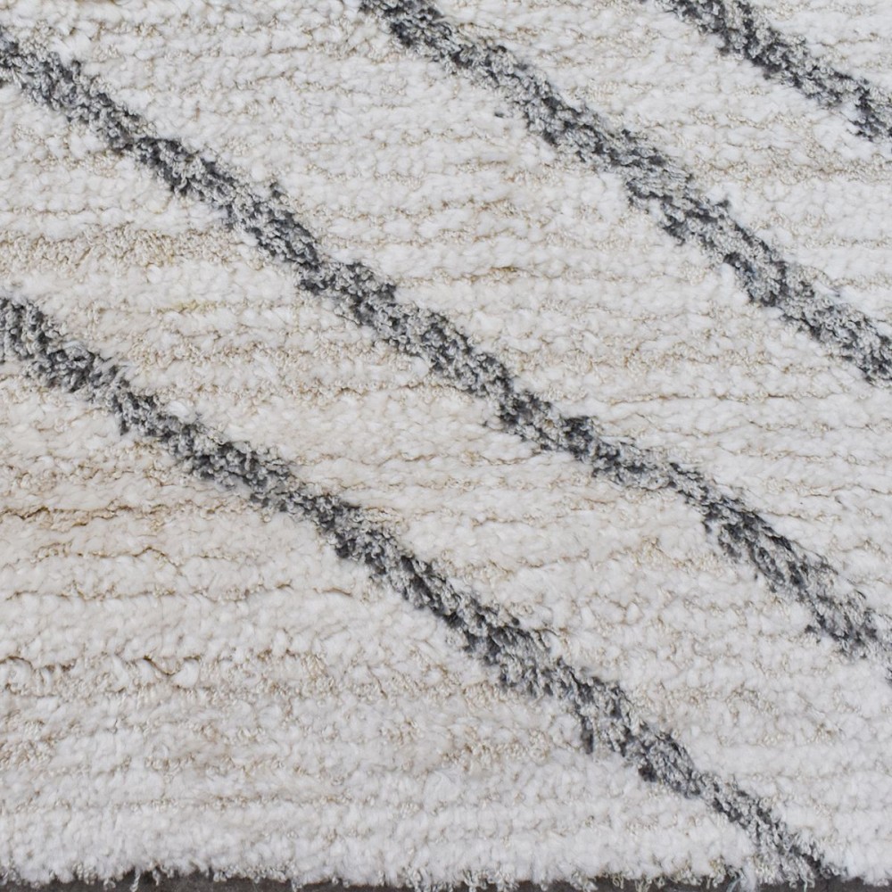 Χαλιά Shaggy Geometric SM-127-210-VR100-300 Κρεμ - Γκρι 210x290cm