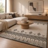 Χαλιά Shaggy Geometric SM-250-240-VR800 Κρεμ - Αθρακί 240x300cm