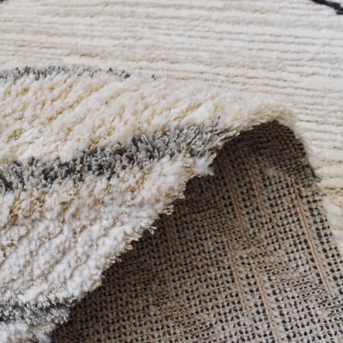 Χαλιά Shaggy Geometric SM-127-210-VR100-300 Κρεμ - Γκρι 210x290cm