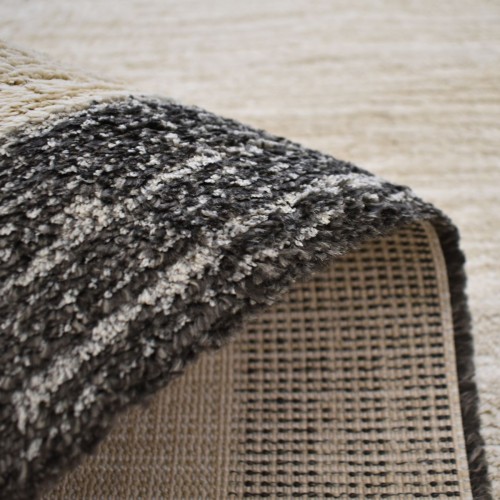 Χαλιά Shaggy Geometric SM-260-240-VR1100 Κρεμ - Αθρακί 240x300cm