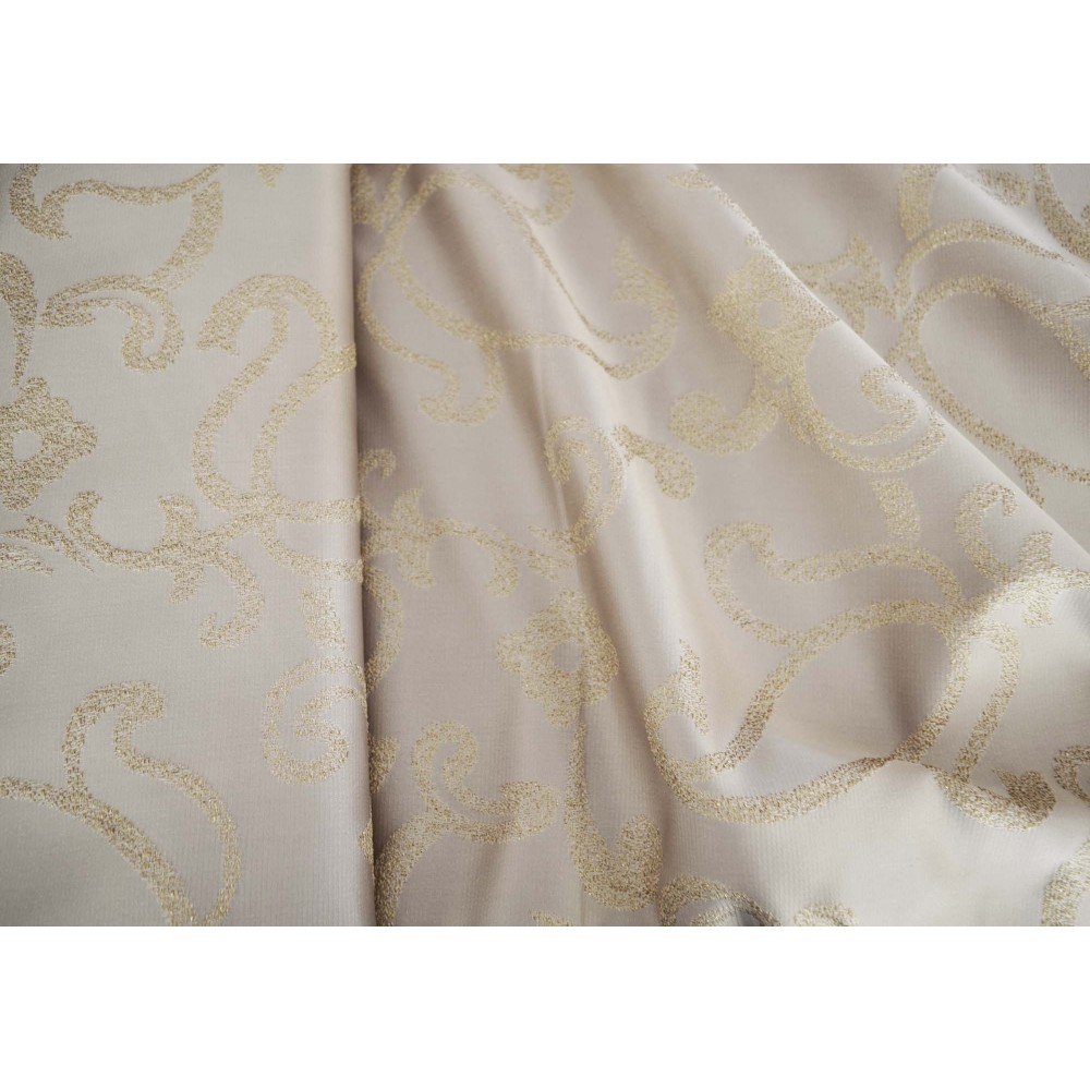Κουρτίνες έτοιμες ραμμένες με τρουκς ταφτά Ζακάρ χρυσό KET1511 (280X140cm)