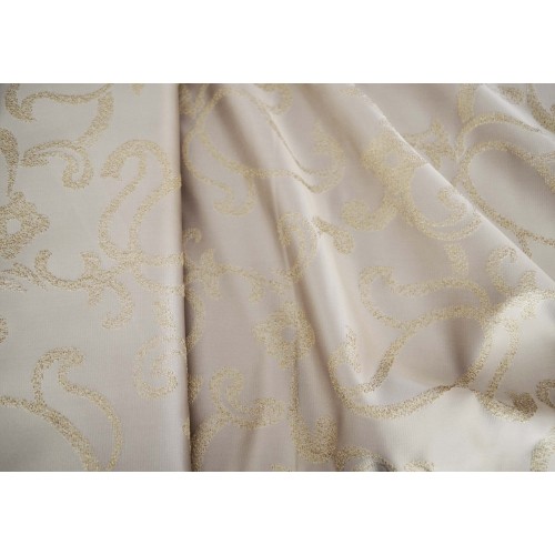 Κουρτίνες έτοιμες ραμμένες με τρουκς ταφτά Ζακάρ χρυσό KET1511 (280X140cm)