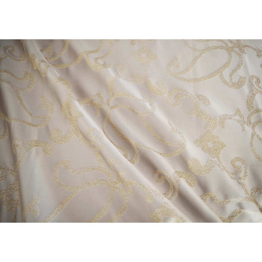 Κουρτίνες έτοιμες ραμμένες με τρουκς ταφτά Ζακάρ χρυσό KET1511 (280X140cm)