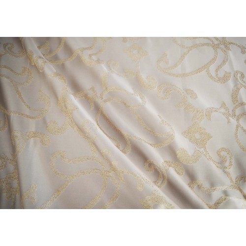 Κουρτίνες έτοιμες ραμμένες με τρουκς ταφτά Ζακάρ χρυσό KET1511 (280X140cm)