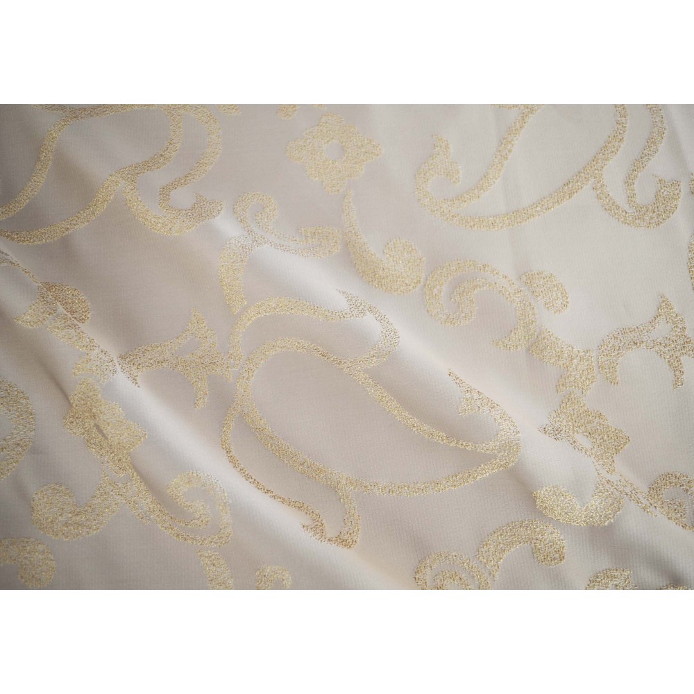 Κουρτίνες έτοιμες ραμμένες με τρουκς ταφτά Ζακάρ χρυσό KET1511 (280X140cm)