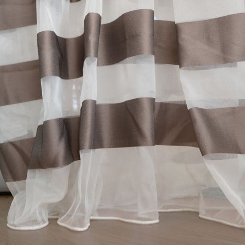 Curtains ready stitched organza white-brown  KE 1494 (280X300cm)