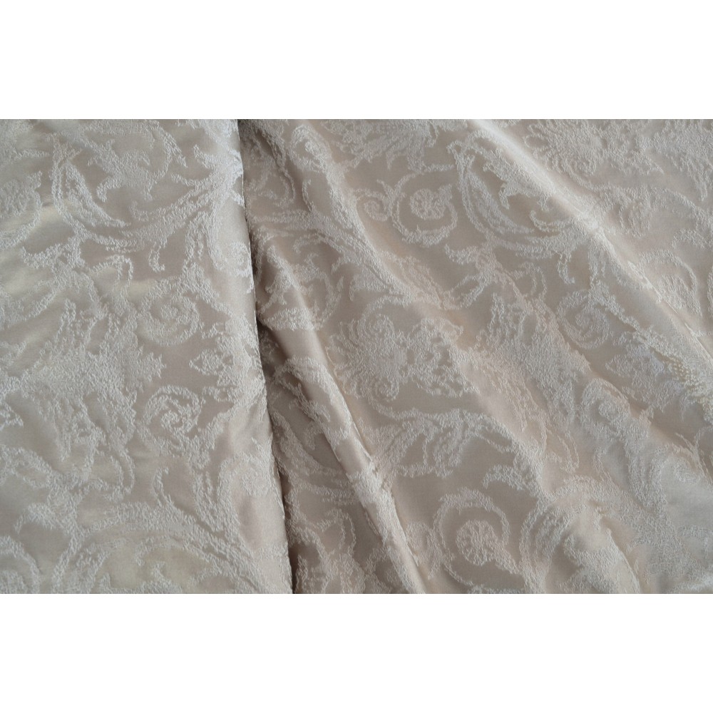 Κουρτίνα έτοιμη ραμμένη  ταφτά ζακάρ μπεζ KE 1618 (280X220cm)  - με τρέσα