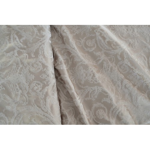 Κουρτίνα έτοιμη ραμμένη  ταφτά ζακάρ μπεζ KE 1618 (280X220cm)  - με τρέσα