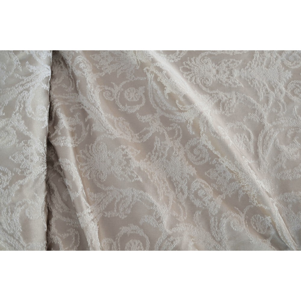 Κουρτίνα έτοιμη ραμμένη  ταφτά ζακάρ μπεζ KE 1618 (280X220cm)  - με τρέσα