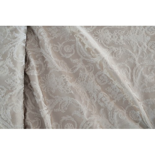 Κουρτίνα έτοιμη ραμμένη  ταφτά ζακάρ μπεζ KE 1618 (280X220cm)  - με τρέσα