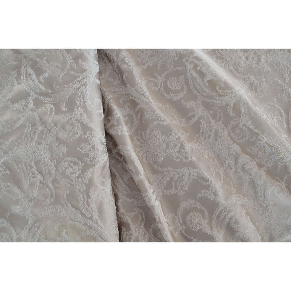 Κουρτίνα έτοιμη ραμμένη  ταφτά ζακάρ μπεζ KE 1618 (280X220cm)  - με τρέσα