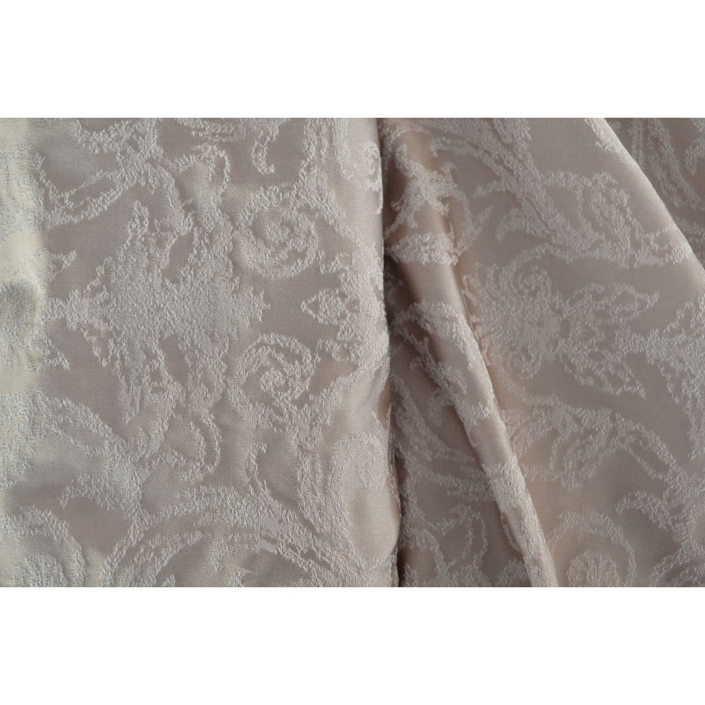 Κουρτίνα έτοιμη ραμμένη  ταφτά ζακάρ μπεζ KE 1618 (280X220cm)  - με τρέσα