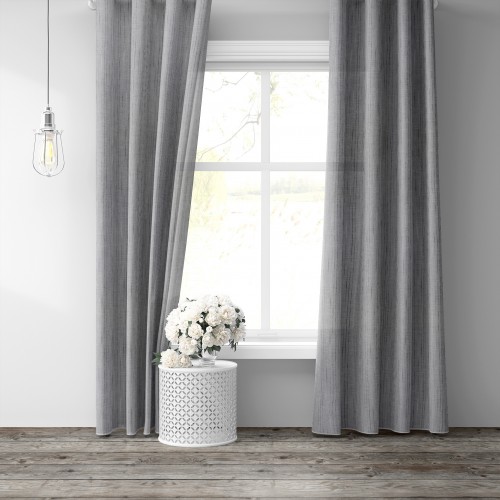 Κουρτίνα έτοιμη ραμμένη λινό  γκρι KE 1794 (280X140cm) - με τρέσα