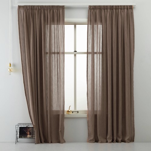 Κουρτίνα έτοιμη ραμμένη γάζα Line καφέ KE 1872 (280X140cm) Κουρτίνα έτοιμη ραμμένη γάζα Line καφέ KE 1872 (280X140cm)