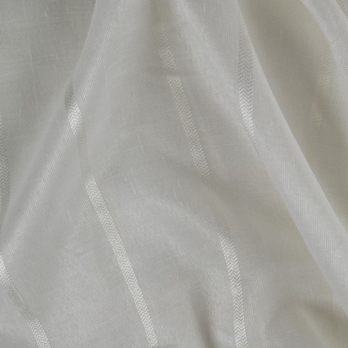 Κουρτίνα έτοιμη ραμμένη τύπου γάζα με σχέδιο ρίγα ιβουάρ (280X300cm) KE 1981 - με τρέσα