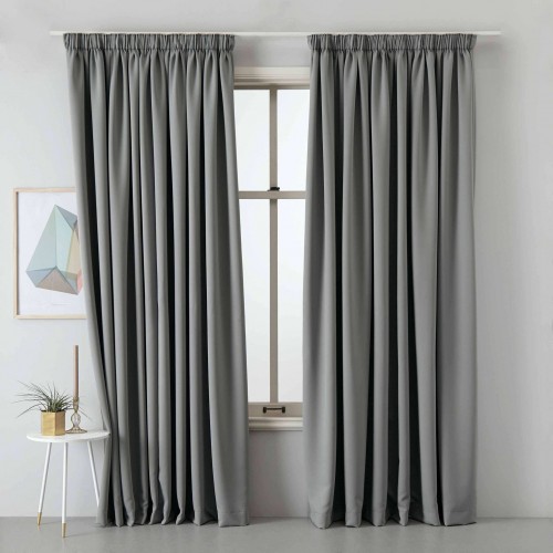 Κουρτίνα έτοιμη ραμμένη ταφτά  γκρι σκούρο KE 794 (280x140cm) - με τρέσα