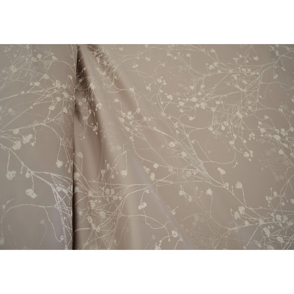 Κουρτίνα έτοιμη ραμμένη  ταφτά ζακάρ Βlossom μπεζ KE 925 (280X220cm)